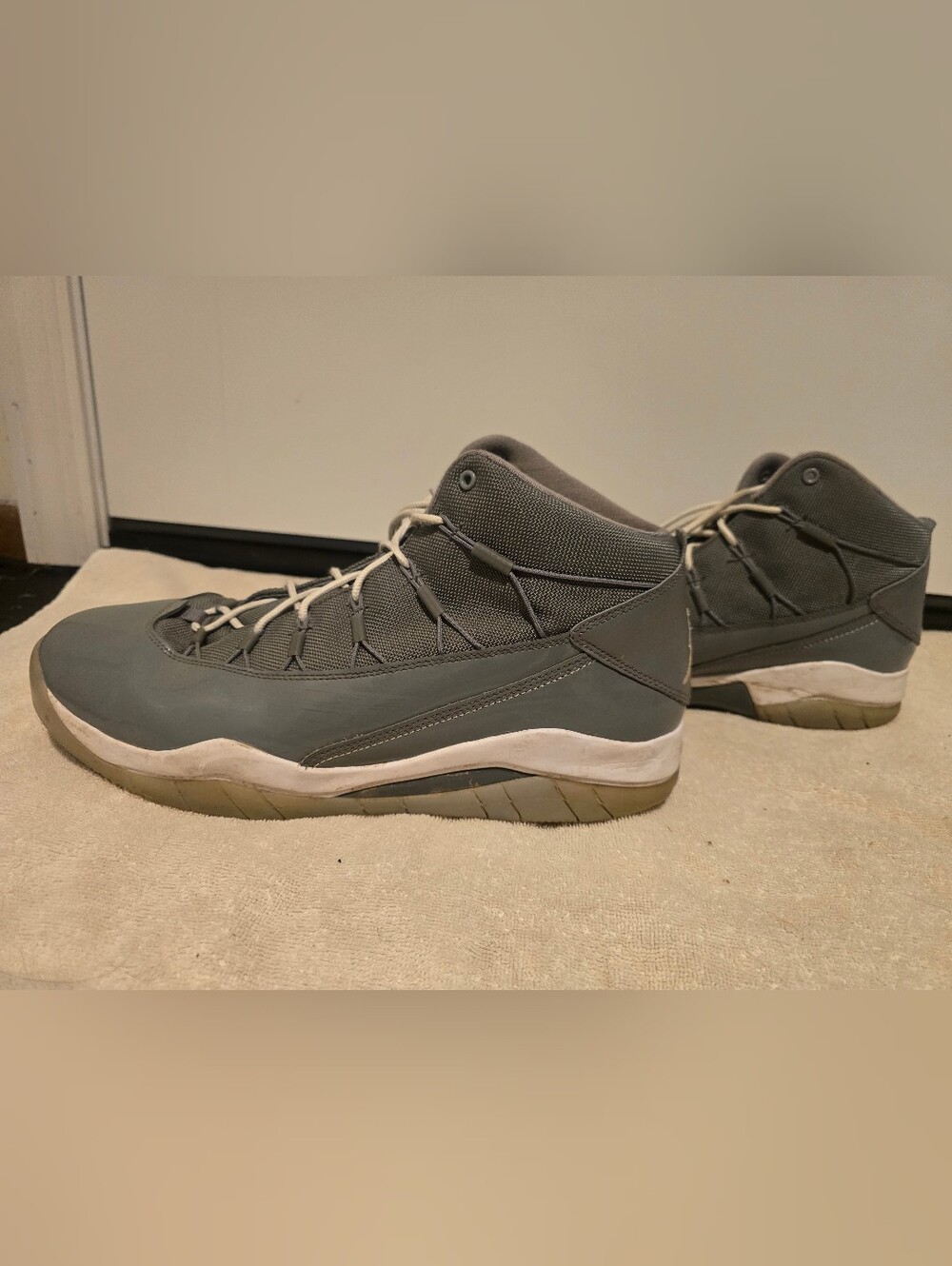 Jordan Men's High-Top Sneakers in Gray and White